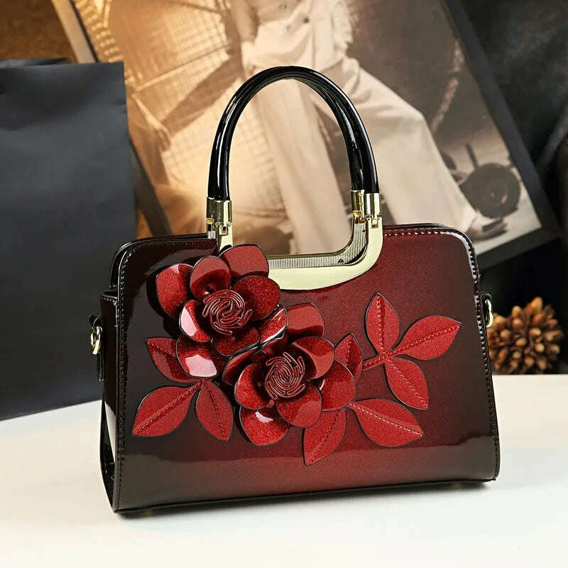 KIMLUD, Women Handbags Party Wallets Wedding Purses Totes Patent Leather Satchel  For  Shoulder Bags Luxury Brand Bag, KIMLUD Womens Clothes