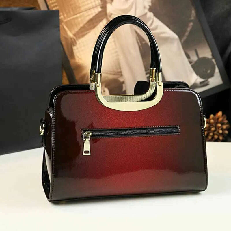 KIMLUD, Women Handbags Party Wallets Wedding Purses Totes Patent Leather Satchel  For  Shoulder Bags Luxury Brand Bag, KIMLUD Womens Clothes