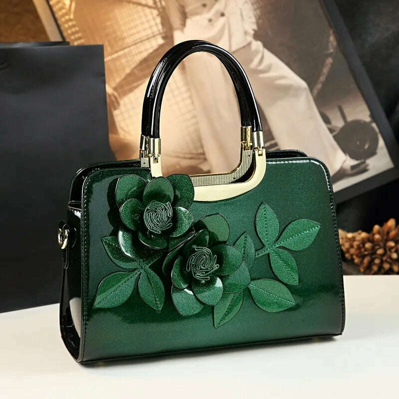 KIMLUD, Women Handbags Party Wallets Wedding Purses Totes Patent Leather Satchel  For  Shoulder Bags Luxury Brand Bag, green, KIMLUD Womens Clothes