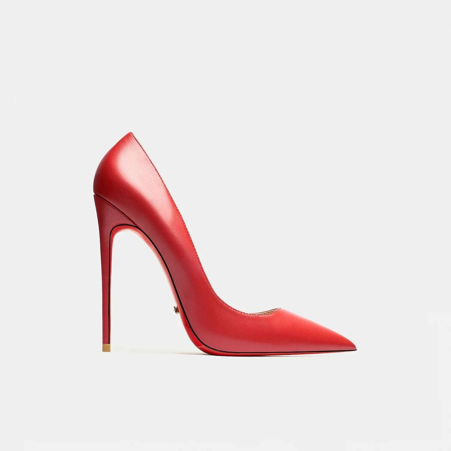 KIMLUD, Women heels shoes woman 2024 trend luxury Brand Women's Pumps Leather High Heels Red Bottom Pointed Toe Ladies Party Shoes 12cm, Red 12cm / 33 / CHINA, KIMLUD APPAREL - Womens Clothes
