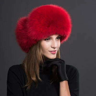 Women Natural Raccoon Fur Caps Ushanka Hats for Winter Thick Warm Ears Fashion Bomber Pom Pom Hat Lady Real Fox Fur Cap Pompon - KIMLUD