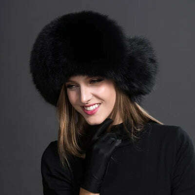 Women Natural Raccoon Fur Caps Ushanka Hats for Winter Thick Warm Ears Fashion Bomber Pom Pom Hat Lady Real Fox Fur Cap Pompon - KIMLUD