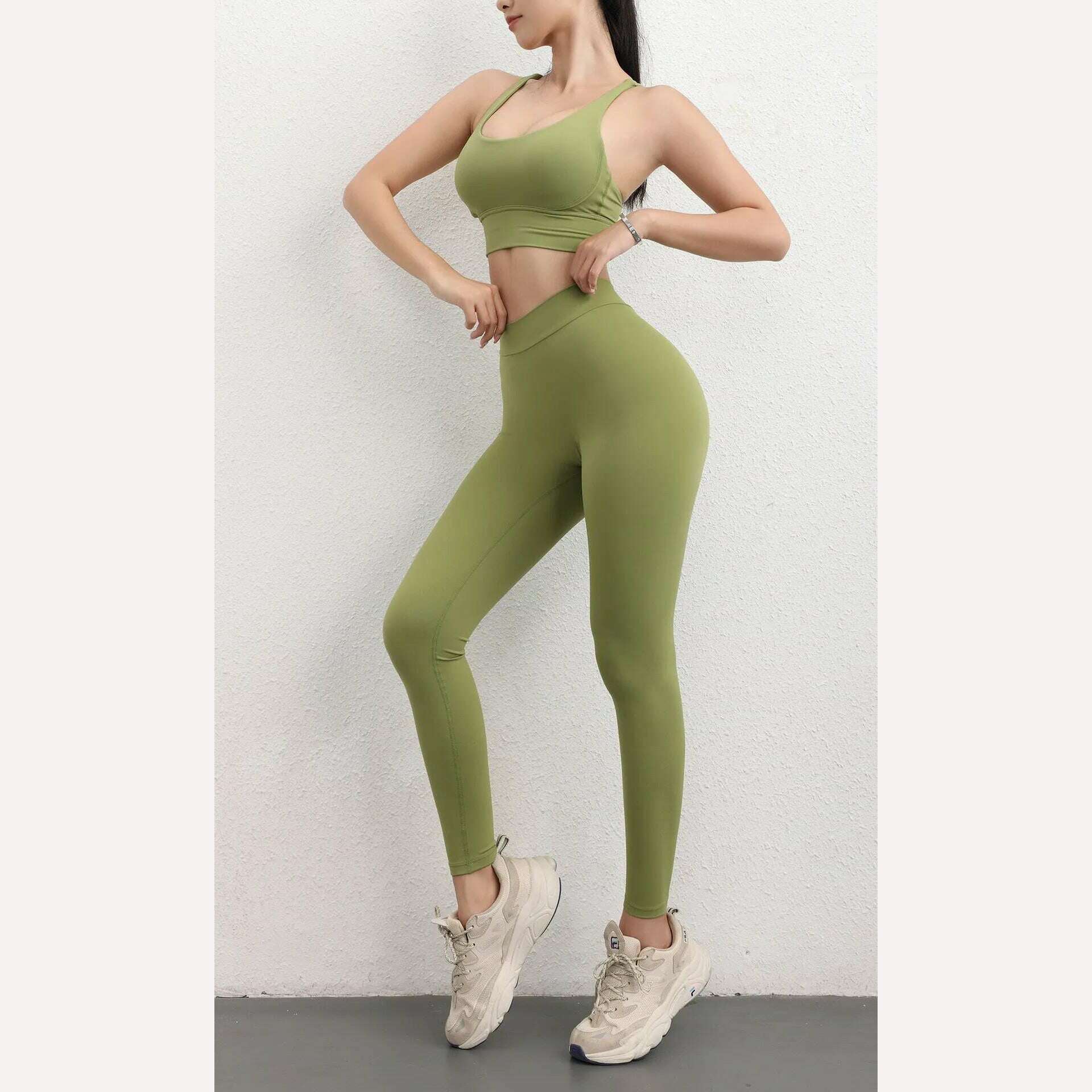 Women Seamless Solid Leggings Knitted High Waist Sports Leggings Fashion Hip Lifting Running Yoga Sport Gym Tights Pantalones - KIMLUD