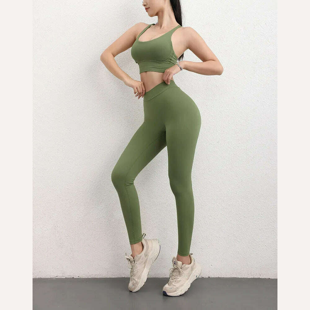 Women Seamless Solid Leggings Knitted High Waist Sports Leggings Fashion Hip Lifting Running Yoga Sport Gym Tights Pantalones - KIMLUD