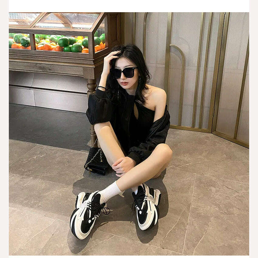 KIMLUD, Women Sneakers 2022 Autumn Winter New Casual Shoes Chunky platform Increase High Sport Shoes Male Female Unisex Walking Footwear, KIMLUD Women's Clothes