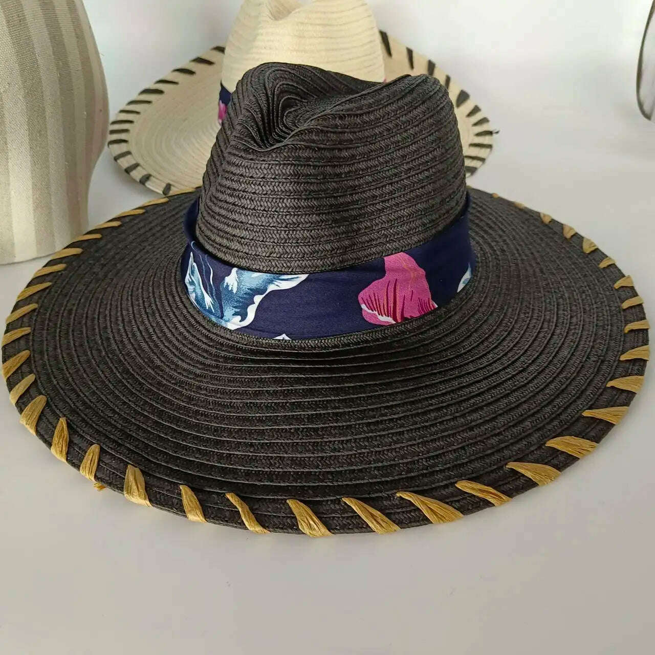 KIMLUD, women straw hat  Flat Top Straw Hat Vacation Casual Shopping Beach Hats for Woman Hats for girls Church Courtesy Panama Sun Hat, 36 / M 56-58CM, KIMLUD Womens Clothes
