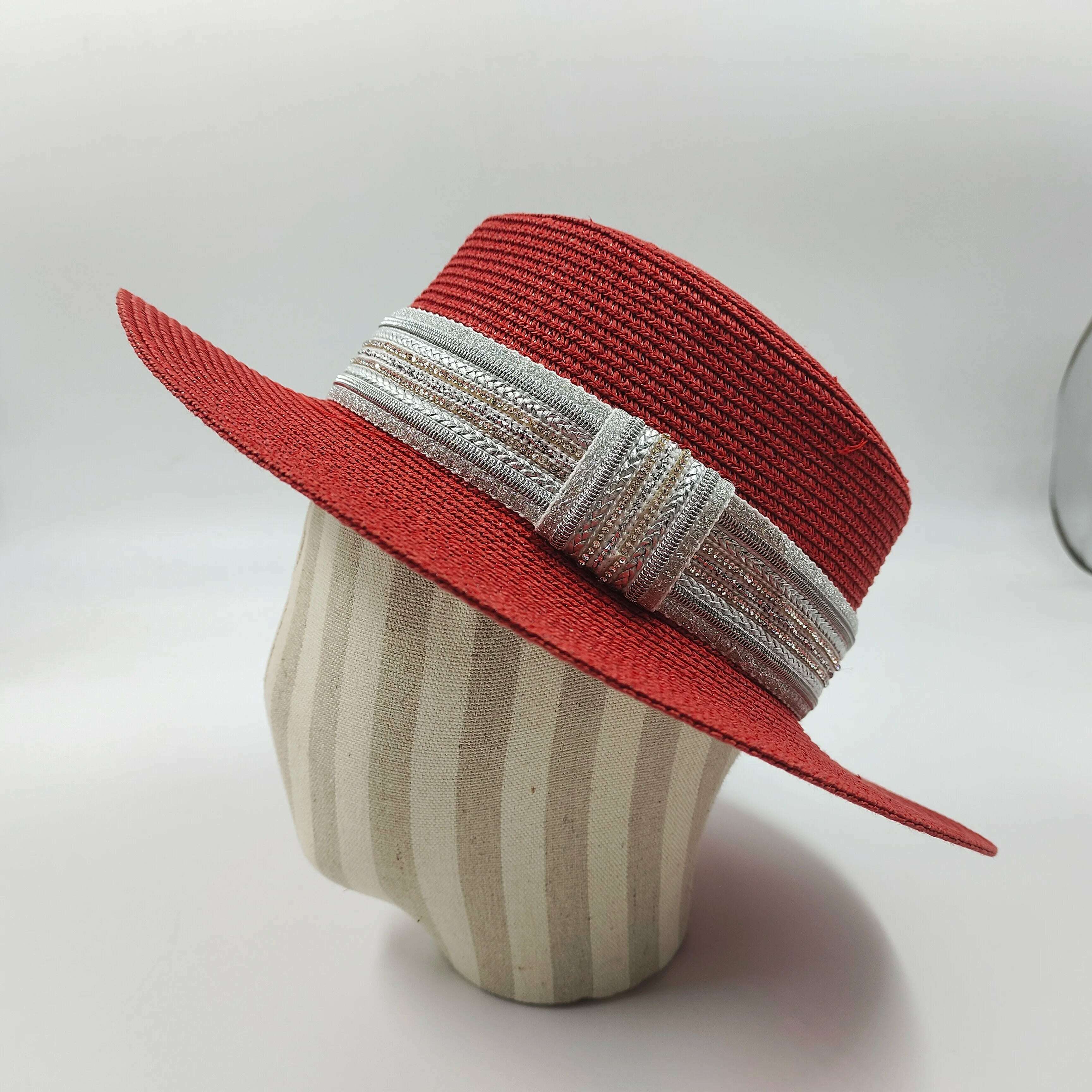 women straw hat Flat Top Straw Hat Vacation Casual Shopping Beach Hats for Woman Hats for girls Church Courtesy Panama Sun Hat - KIMLUD
