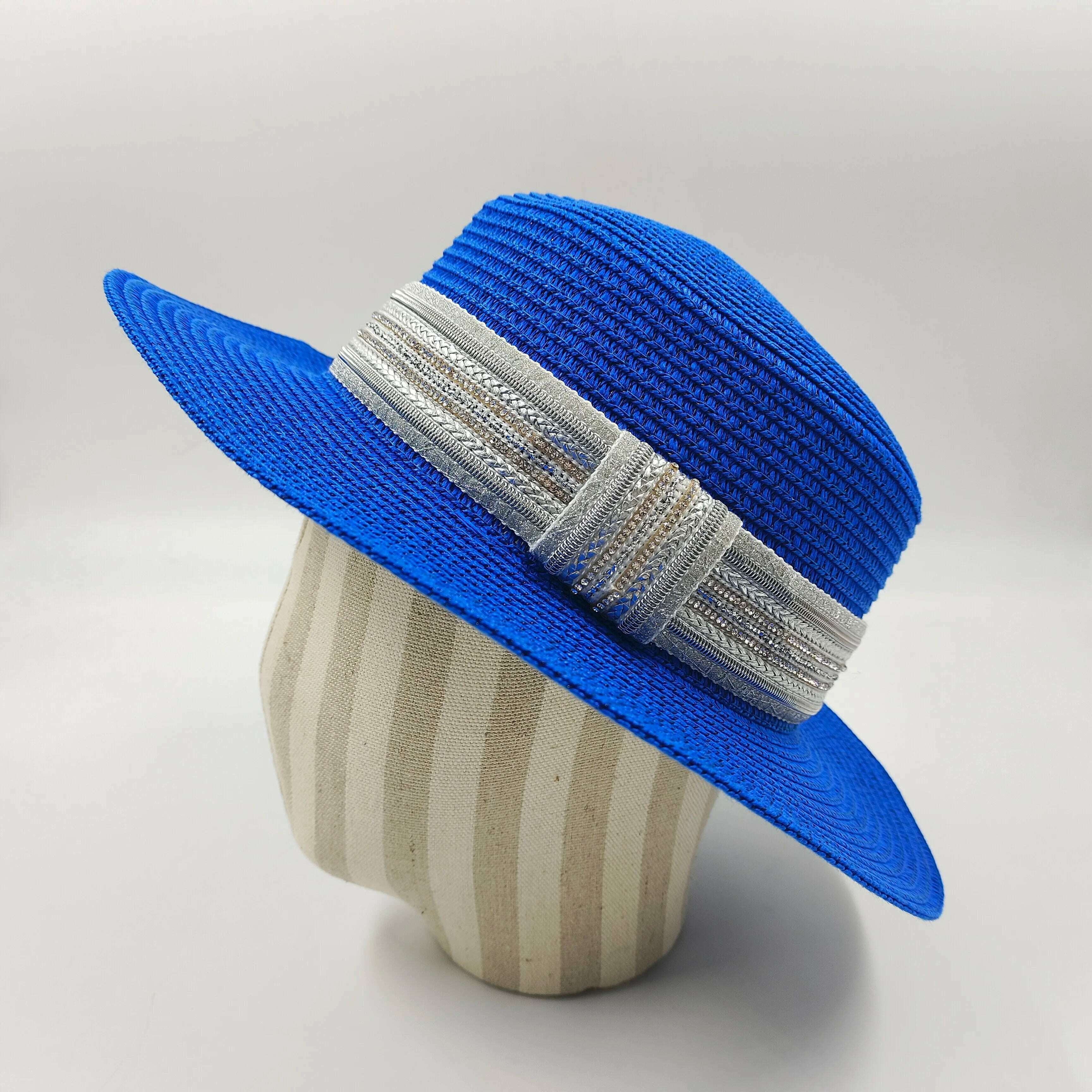 women straw hat Flat Top Straw Hat Vacation Casual Shopping Beach Hats for Woman Hats for girls Church Courtesy Panama Sun Hat - KIMLUD