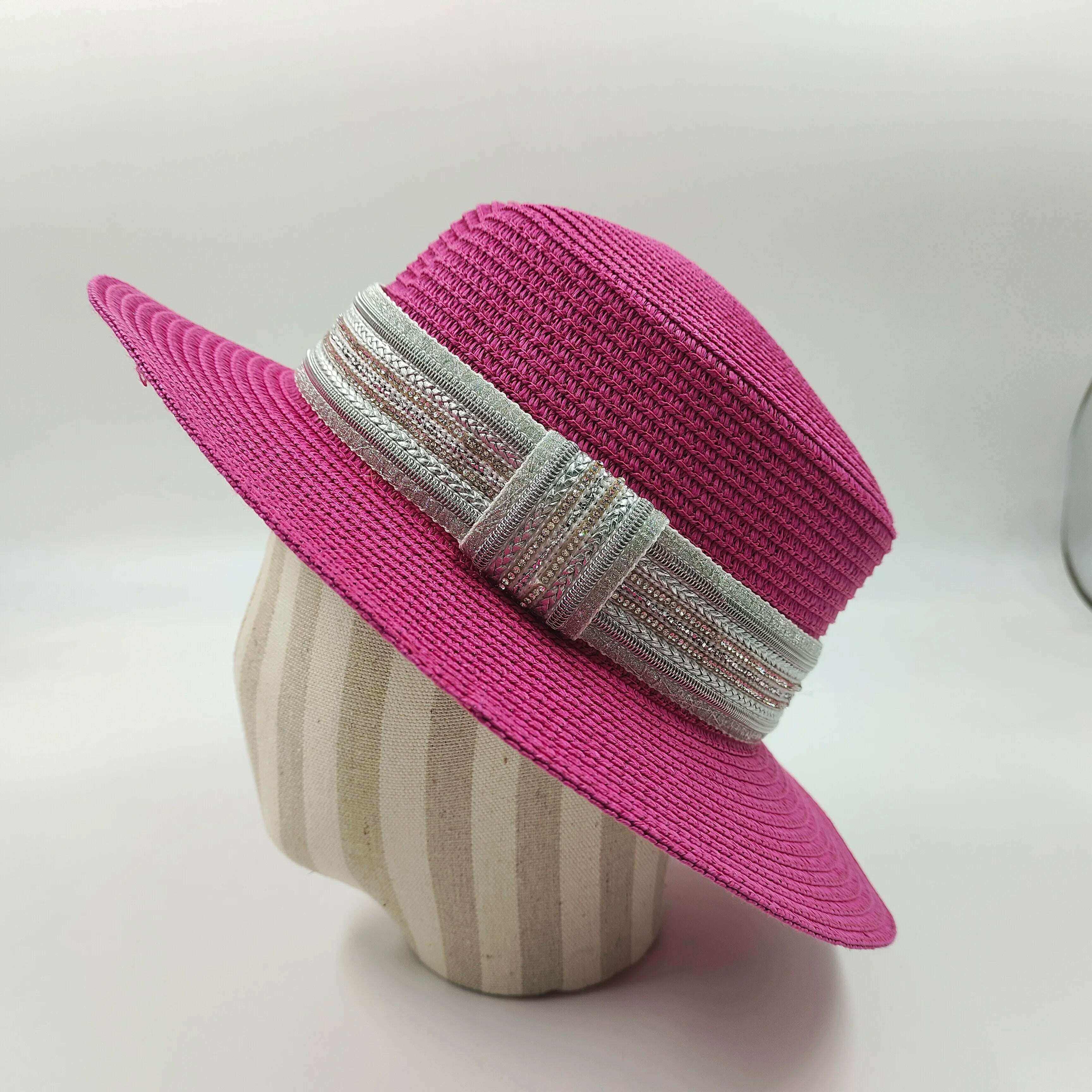 women straw hat Flat Top Straw Hat Vacation Casual Shopping Beach Hats for Woman Hats for girls Church Courtesy Panama Sun Hat - KIMLUD
