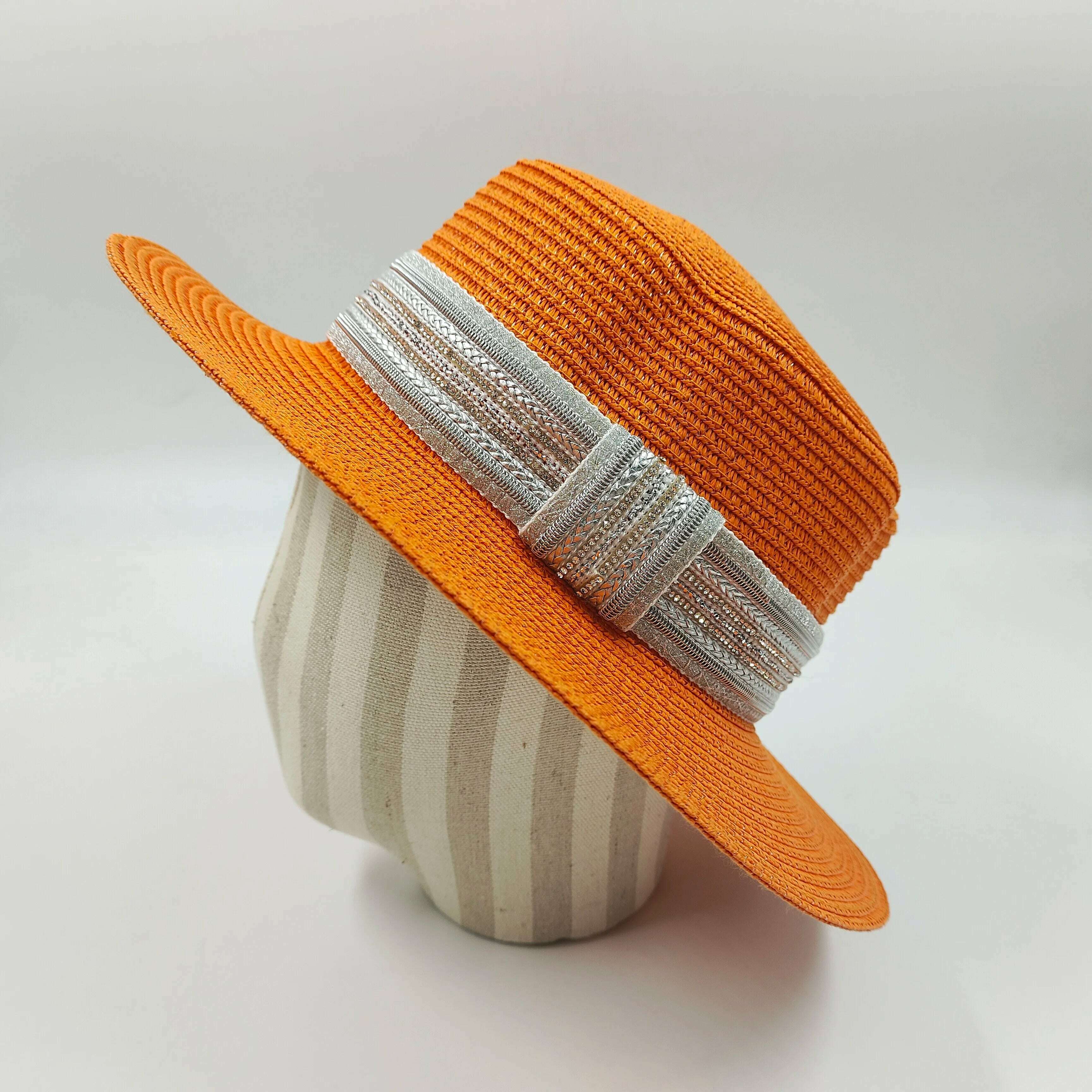 women straw hat Flat Top Straw Hat Vacation Casual Shopping Beach Hats for Woman Hats for girls Church Courtesy Panama Sun Hat - KIMLUD