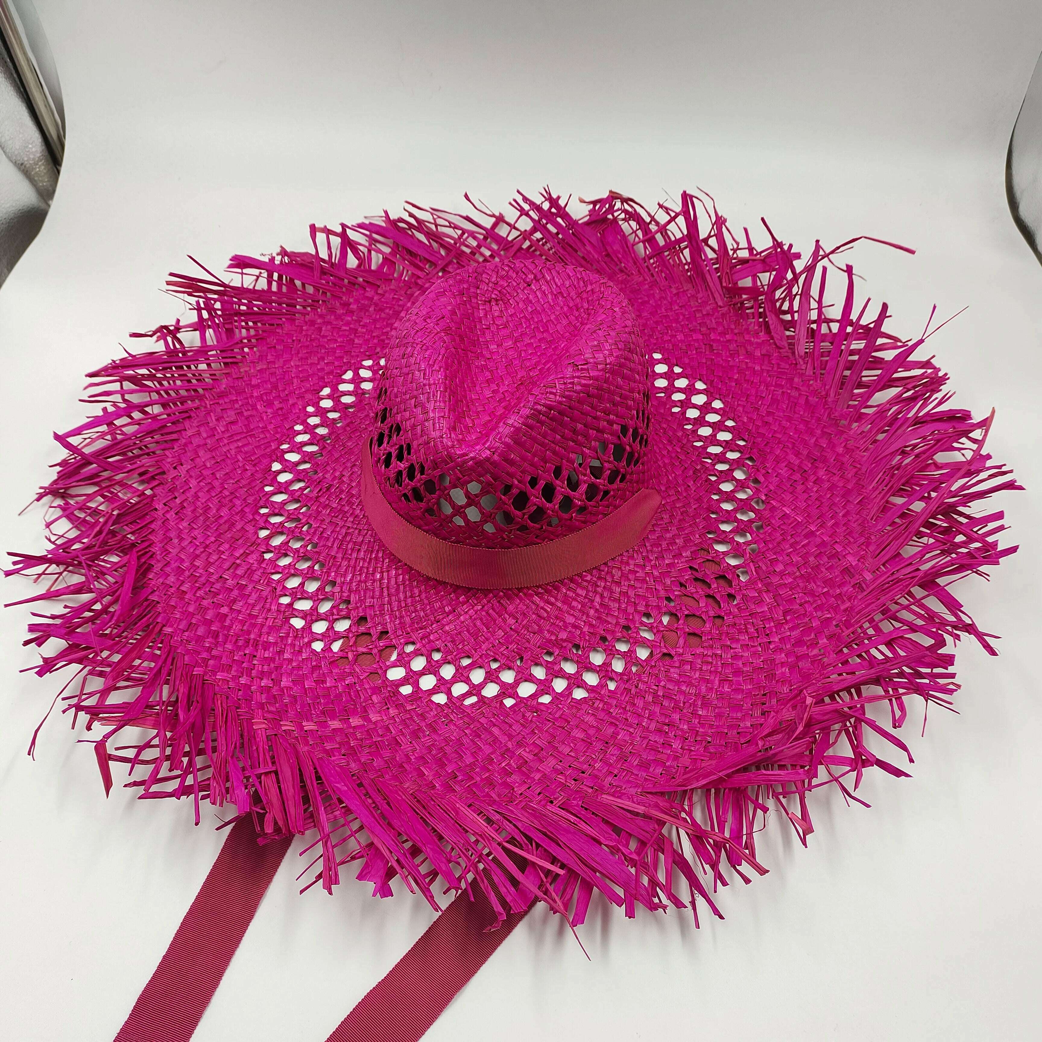 women straw hat Flat Top Straw Hat Vacation Casual Shopping Beach Hats for Woman Hats for girls Church Courtesy Panama Sun Hat - KIMLUD