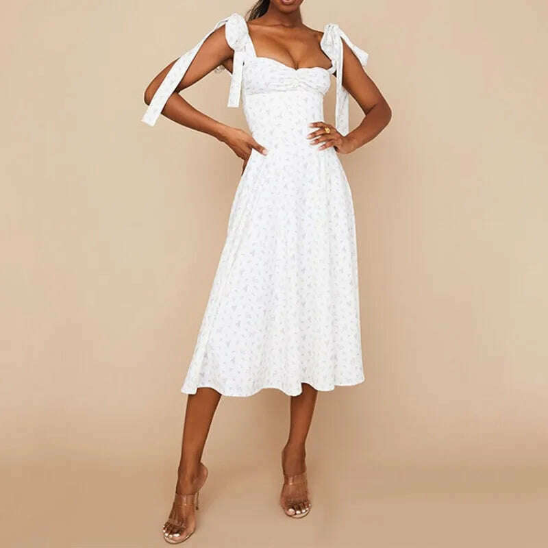 KIMLUD, Women Summer Beach Dress Spathetic Strapless Dress Suspenders Sexy Slit Floral Dress Summer Bandage Sundress Female Vestidos, KIMLUD Womens Clothes