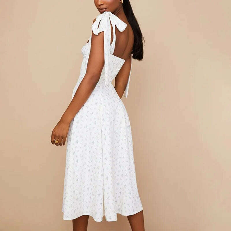 KIMLUD, Women Summer Beach Dress Spathetic Strapless Dress Suspenders Sexy Slit Floral Dress Summer Bandage Sundress Female Vestidos, KIMLUD Womens Clothes