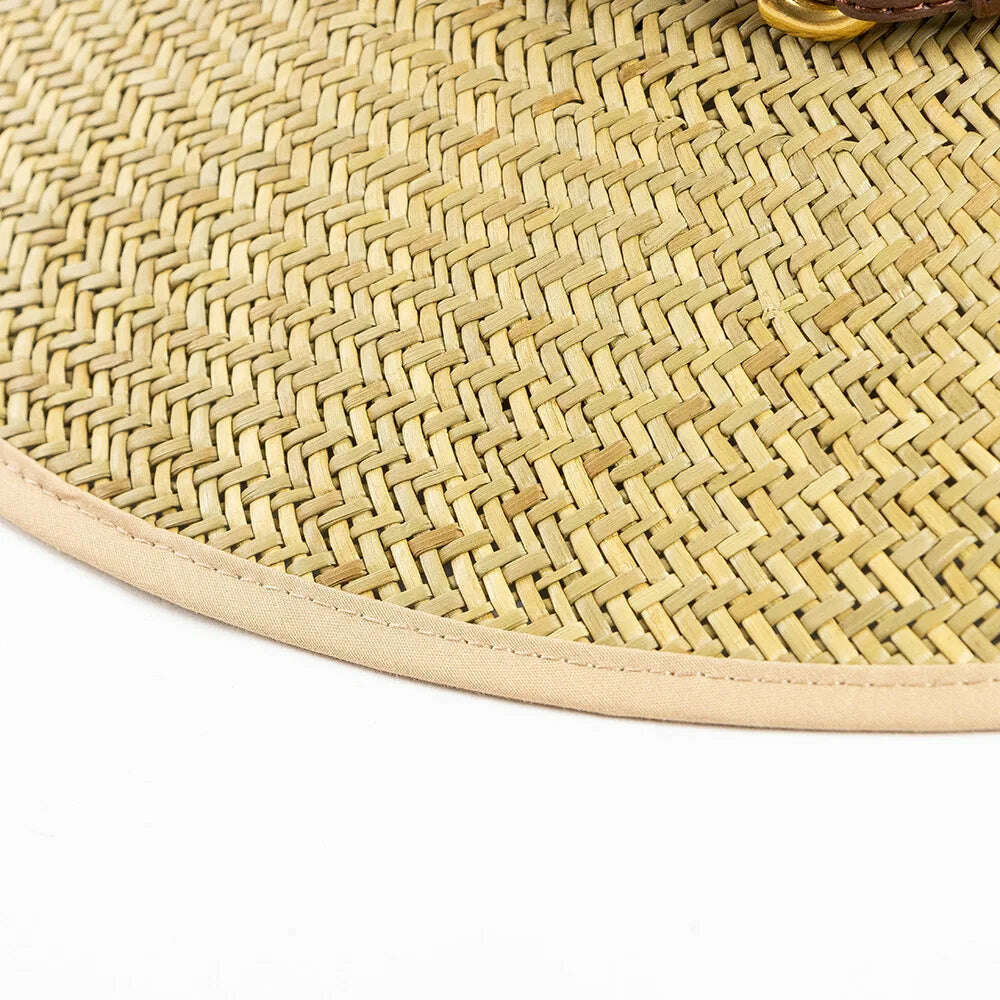 KIMLUD, Women Summer Hats Metal Belt Decorated straw hat Lifeguard Sun Hat Ladies Outdoor Hat Travel Hat, KIMLUD Womens Clothes