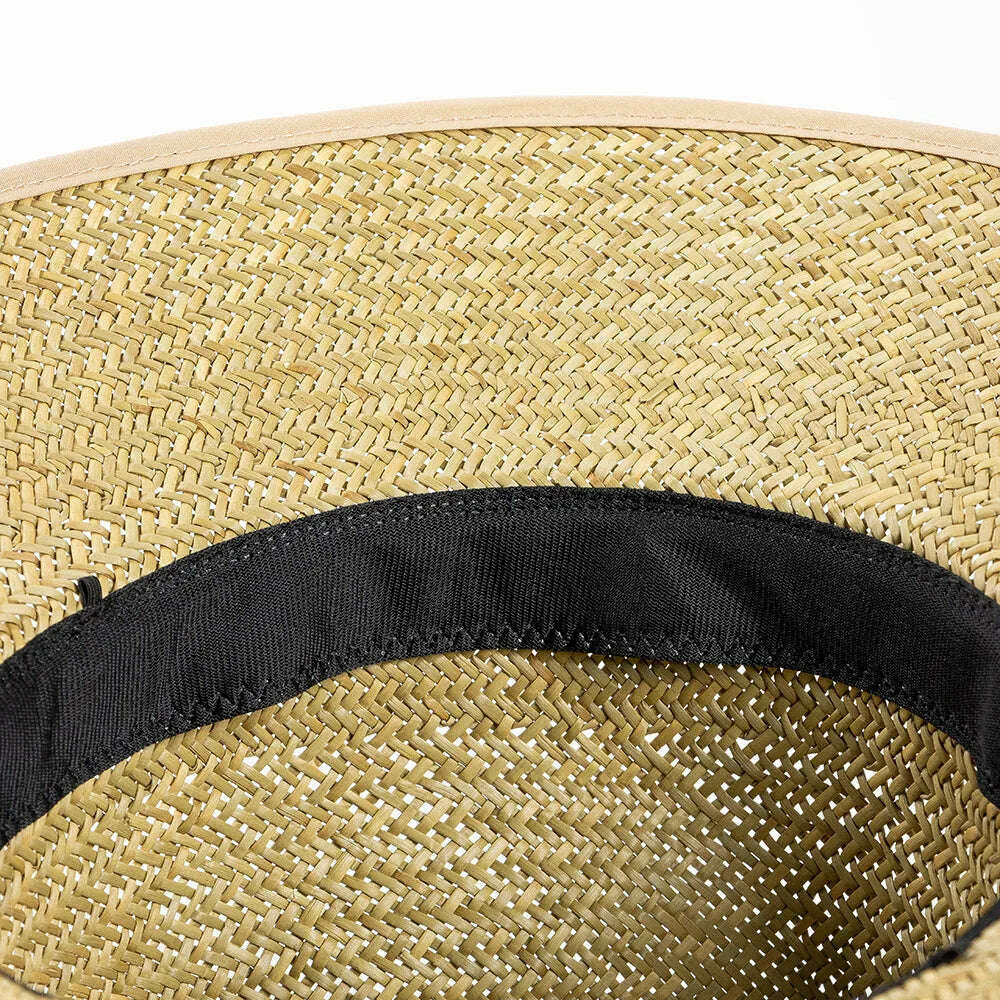 KIMLUD, Women Summer Hats Metal Belt Decorated straw hat Lifeguard Sun Hat Ladies Outdoor Hat Travel Hat, KIMLUD Womens Clothes