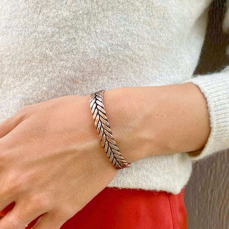 Women Tibetan Pure Copper Magnetic Healing Bracelet India Pattern Men's Spiritual Yoga Jewelry Adjustable Rope Inlay Style - KIMLUD