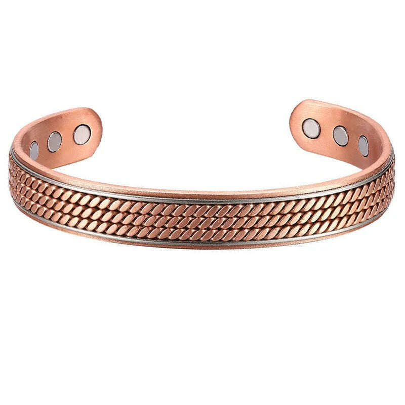 KIMLUD, Women Tibetan Pure Copper Magnetic Healing Bracelet India Pattern Men's Spiritual Yoga Jewelry Adjustable Rope Inlay Style, KIMLUD Womens Clothes