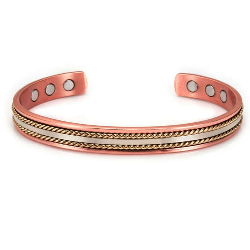Women Tibetan Pure Copper Magnetic Healing Bracelet India Pattern Men's Spiritual Yoga Jewelry Adjustable Rope Inlay Style - KIMLUD