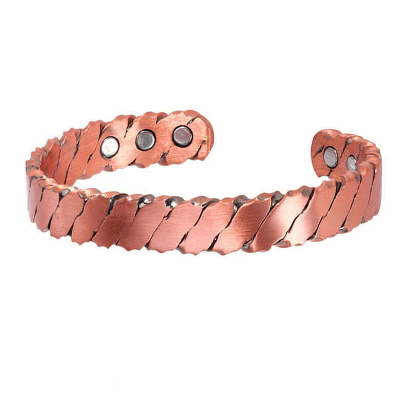 Women Tibetan Pure Copper Magnetic Healing Bracelet India Pattern Men's Spiritual Yoga Jewelry Adjustable Rope Inlay Style - KIMLUD