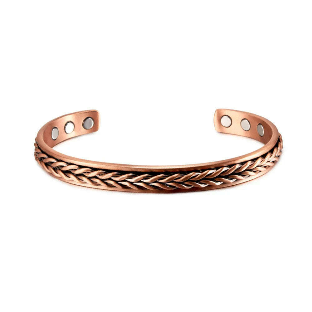 KIMLUD, Women Tibetan Pure Copper Magnetic Healing Bracelet India Pattern Men's Spiritual Yoga Jewelry Adjustable Rope Inlay Style, 107, KIMLUD Womens Clothes