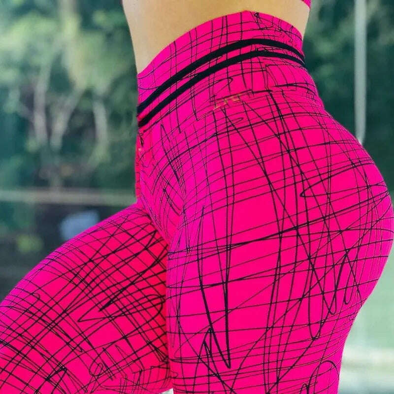 KIMLUD, Women Yoga Sports Pants Push Up Pencil Pants Workout Water Droplets Leggings Fitness Print Gym Leggings Elastic Slim Pants Tight, 206 / S / China, KIMLUD Womens Clothes