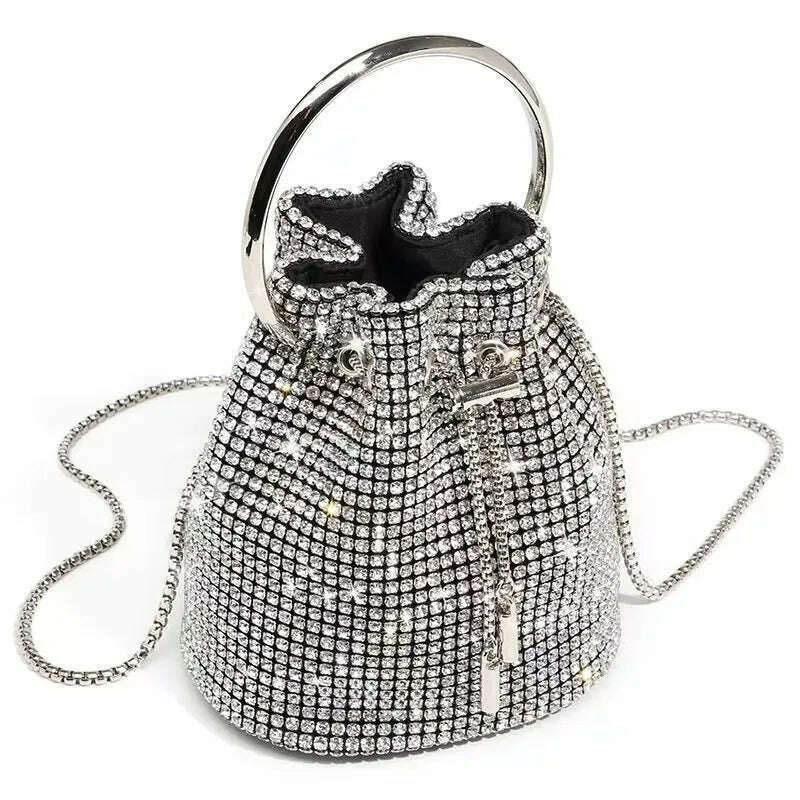 KIMLUD, Women's bag 2023 a w bucket bags Women's inlaid diamond bag Fashion dinner women luxury single shoulder designer handbags, 1 / Russian Federation, KIMLUD Womens Clothes