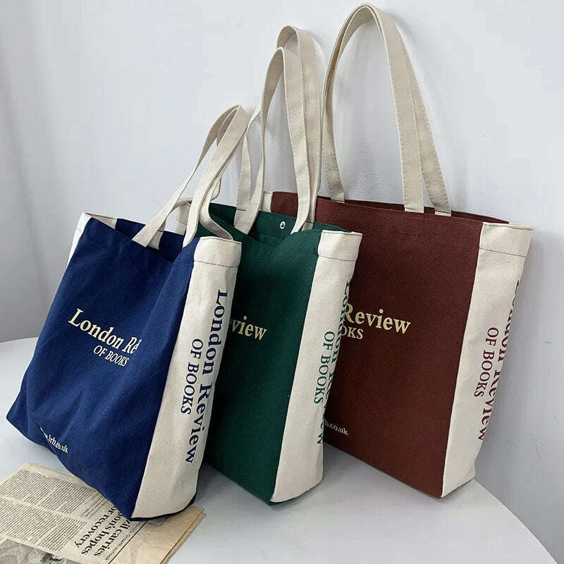 Women's Canvas Shoulder Shopper Bag Cotton Cloth Eco Big Shopping Bag for Woman 2023 Girls Student Handbag Large Tote Book Bags - KIMLUD