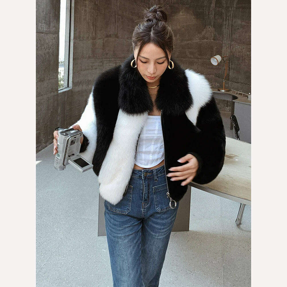 KIMLUD, Women's fall winter Warm Natural Fox Fur Coat top quality Luxury Fashion natural fur jackets Wholesale  AN12, KIMLUD Womens Clothes