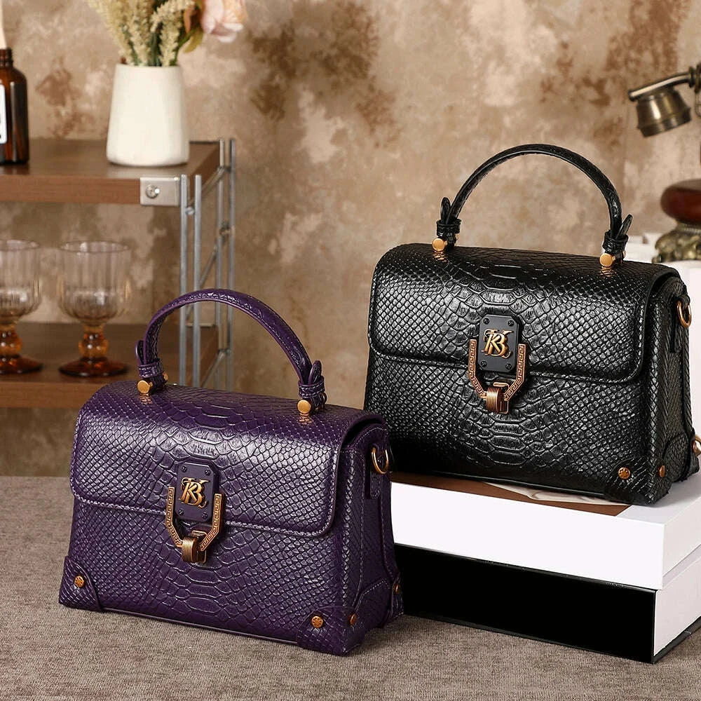 Women's handbag 2026 season new high-end simple and fashionable snake pattern single shoulder crossbody bag multifunctional bag