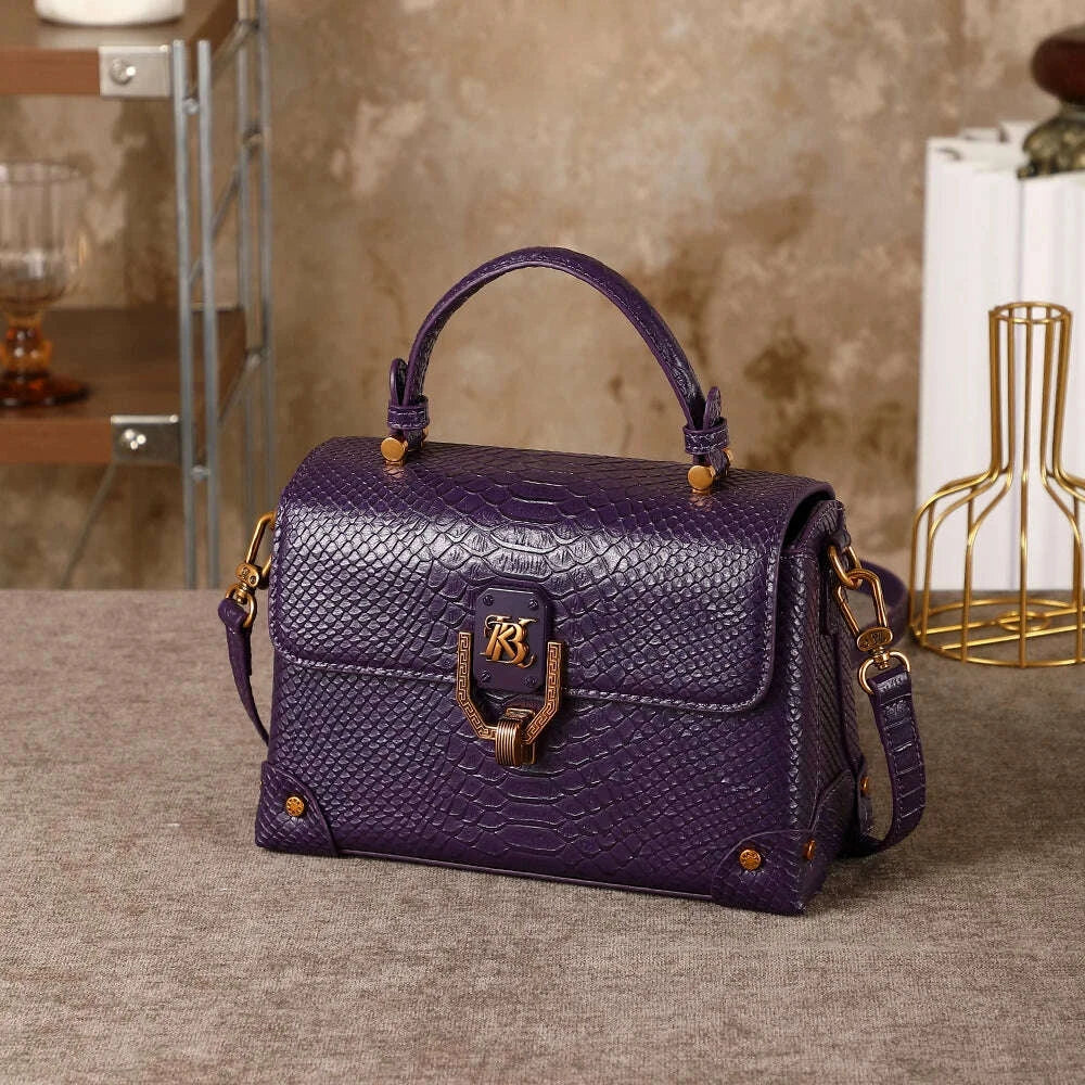 Women's handbag 2026 season new high-end simple and fashionable snake pattern single shoulder crossbody bag multifunctional bag