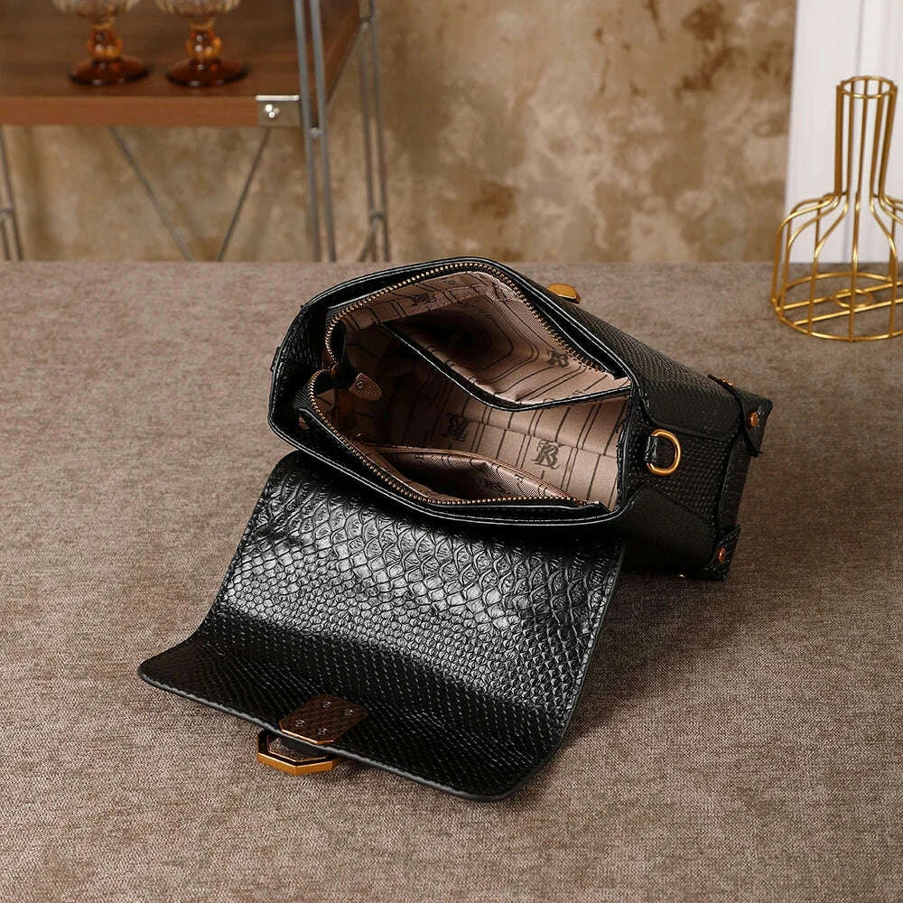 Women's handbag 2026 season new high-end simple and fashionable snake pattern single shoulder crossbody bag multifunctional bag