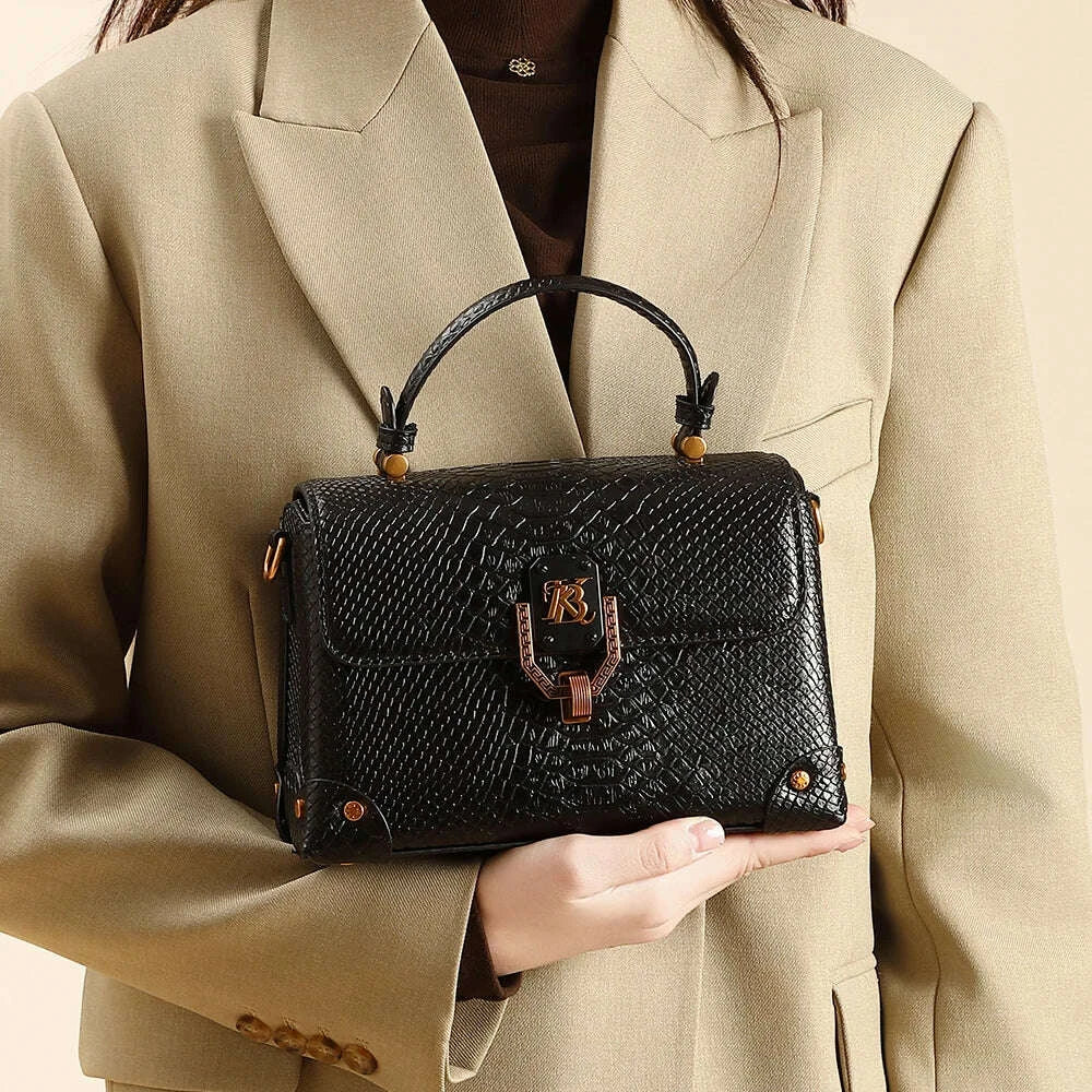 Women's handbag 2026 season new high-end simple and fashionable snake pattern single shoulder crossbody bag multifunctional bag