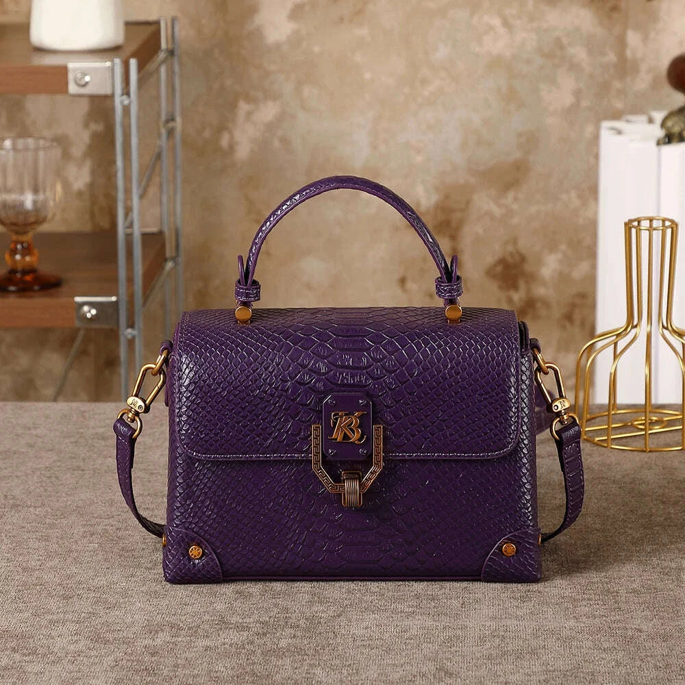 Women's handbag 2026 season new high-end simple and fashionable snake pattern single shoulder crossbody bag multifunctional bag