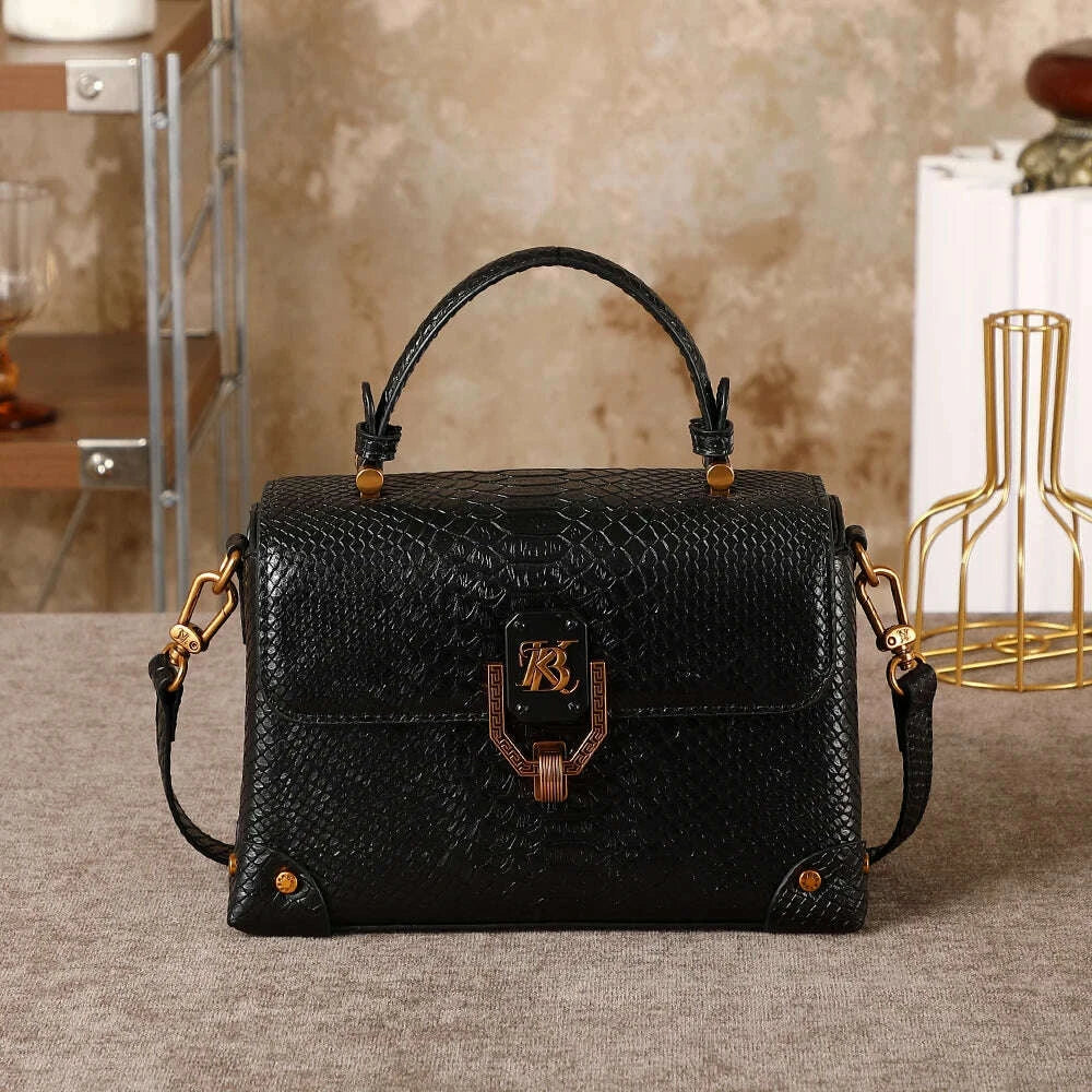 Women's handbag 2026 season new high-end simple and fashionable snake pattern single shoulder crossbody bag multifunctional bag