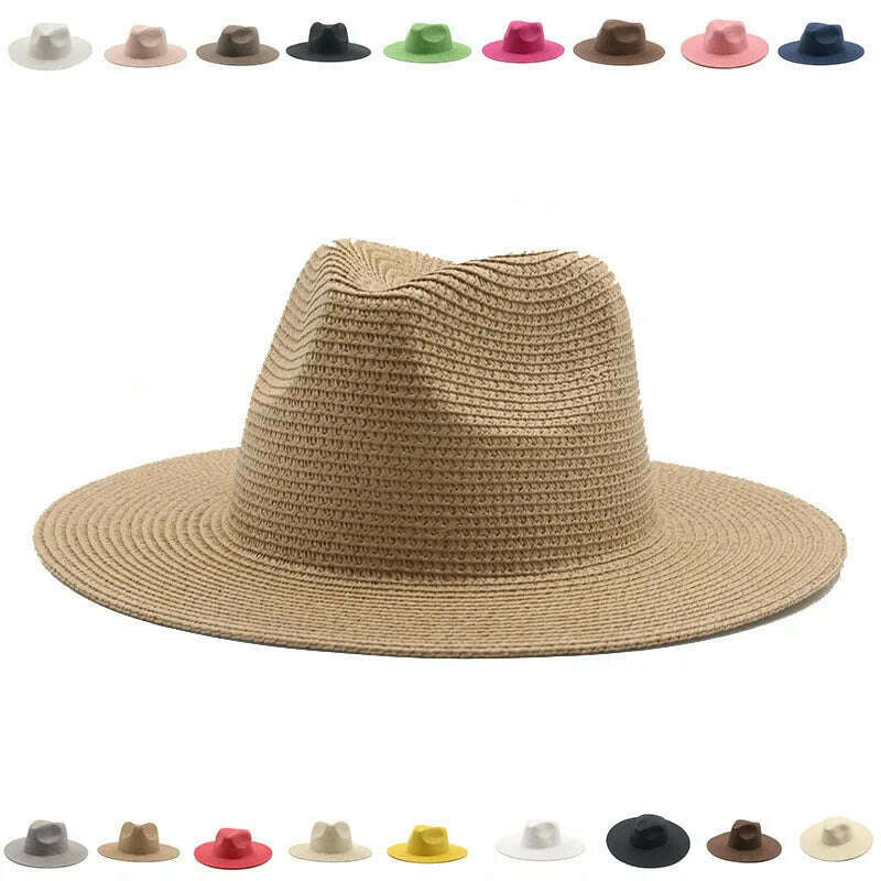 Women's Hat Hats for Women Summer Straw Sun Hats Men's Caps Sun Protection Beach Summer Women Men Panama Straw Hat Gorras Hombre - KIMLUD