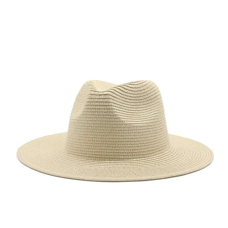 KIMLUD, Women's Hat Hats for Women Summer Straw Sun Hats Men's Caps Sun Protection Beach Summer Women Men Panama Straw Hat Gorras Hombre, Beige / 56-58cm(adults), KIMLUD Womens Clothes