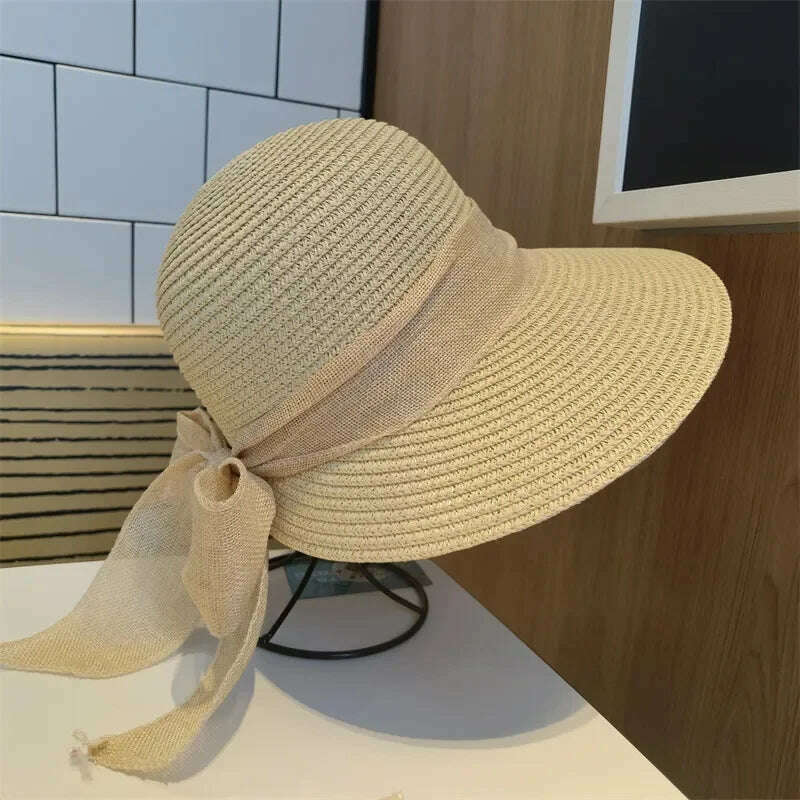Women's Hat Hats for Women Summer Straw Sun Hats Men's Caps Sun Protection Beach Summer Women Men Panama Straw Hat Gorras Hombre - KIMLUD