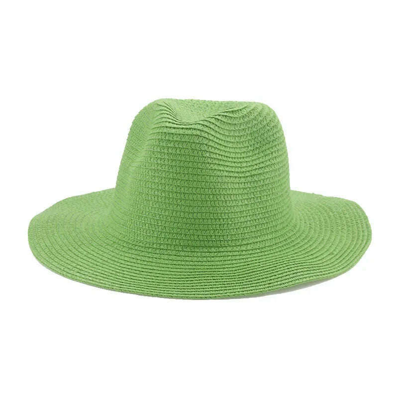 KIMLUD, Women's Hat Hats for Women Summer Straw Sun Hats Men's Caps Sun Protection Beach Summer Women Men Panama Straw Hat Gorras Hombre, Green / 56-58cm(adults), KIMLUD Womens Clothes