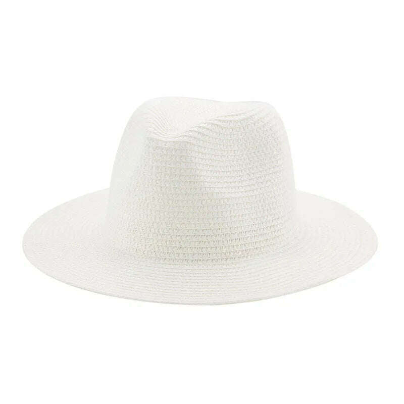 KIMLUD, Women's Hat Hats for Women Summer Straw Sun Hats Men's Caps Sun Protection Beach Summer Women Men Panama Straw Hat Gorras Hombre, White / 56-58cm(adults), KIMLUD Womens Clothes