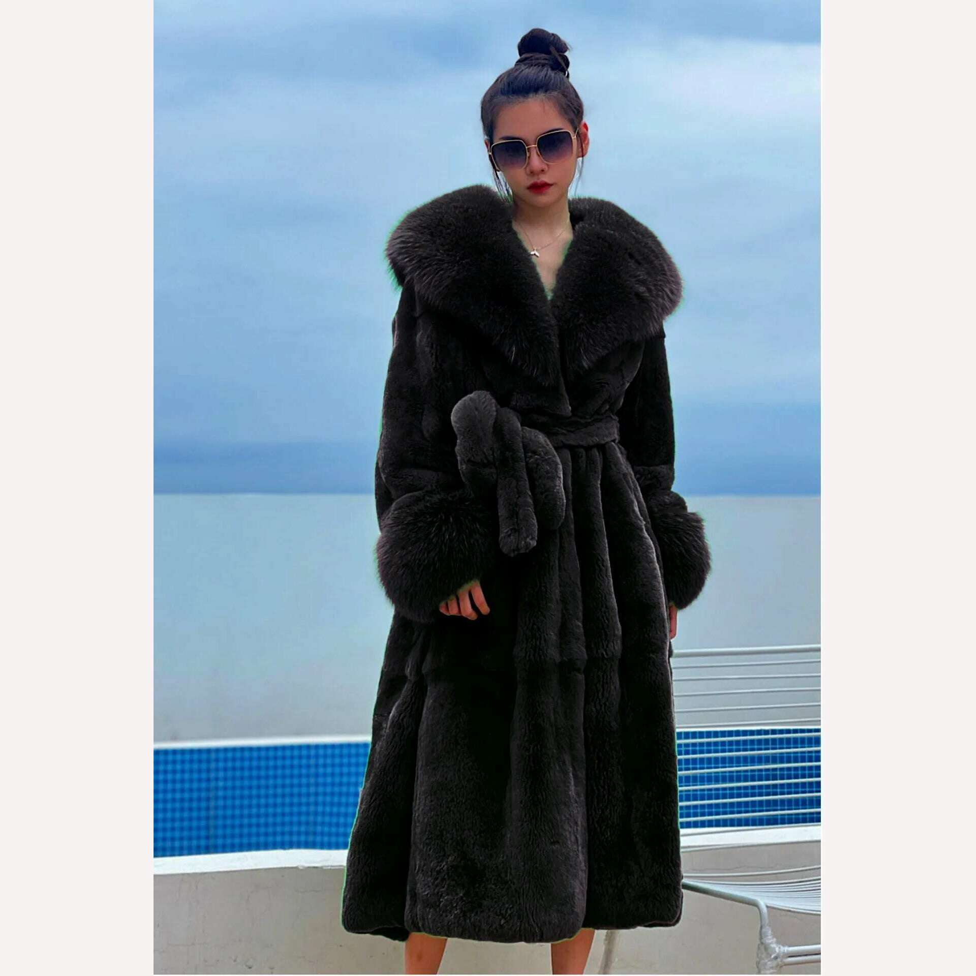 Women's Parker Winter Fur Warm Large Size Solid Color Fur & Faux Fur Women New Casual Long Sleeve Temperament Women Fur coat Y72 - KIMLUD