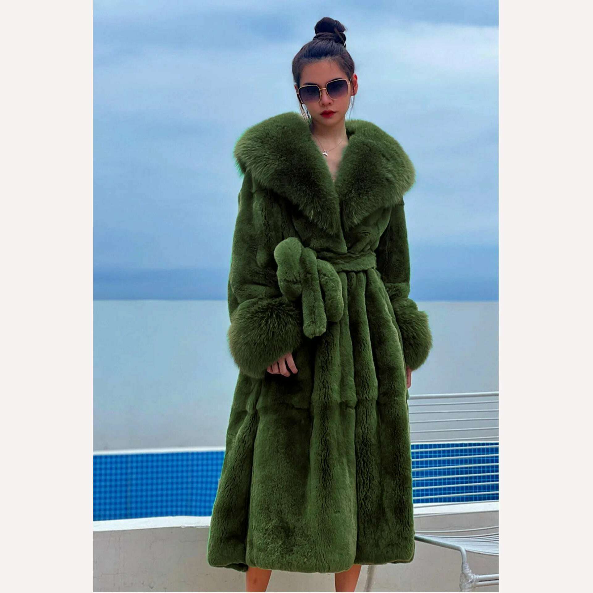 Women's Parker Winter Fur Warm Large Size Solid Color Fur & Faux Fur Women New Casual Long Sleeve Temperament Women Fur coat Y72 - KIMLUD