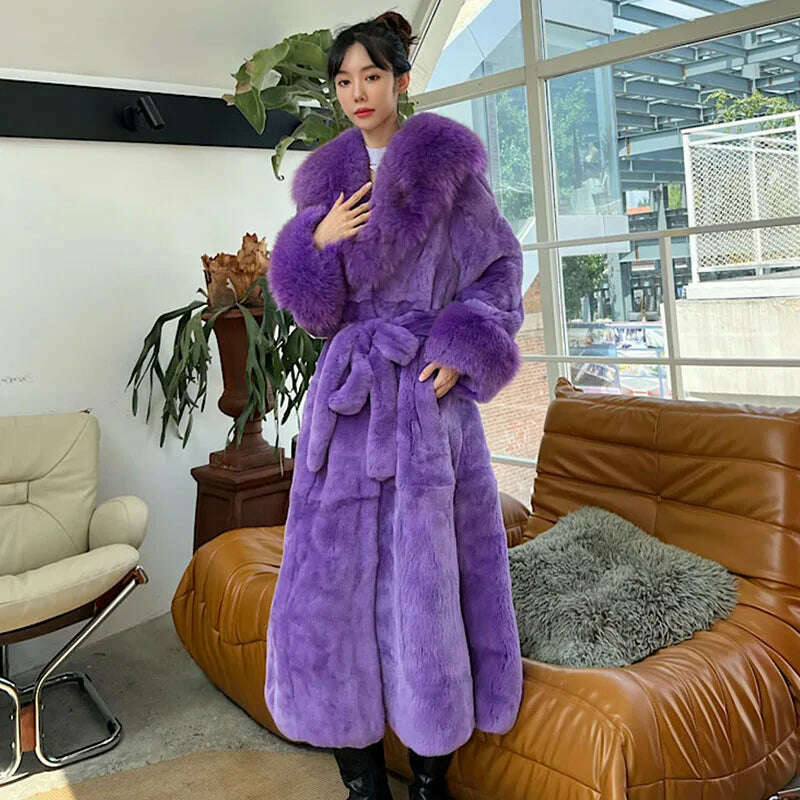 Women's Parker Winter Fur Warm Large Size Solid Color Fur & Faux Fur Women New Casual Long Sleeve Temperament Women Fur coat Y72 - KIMLUD