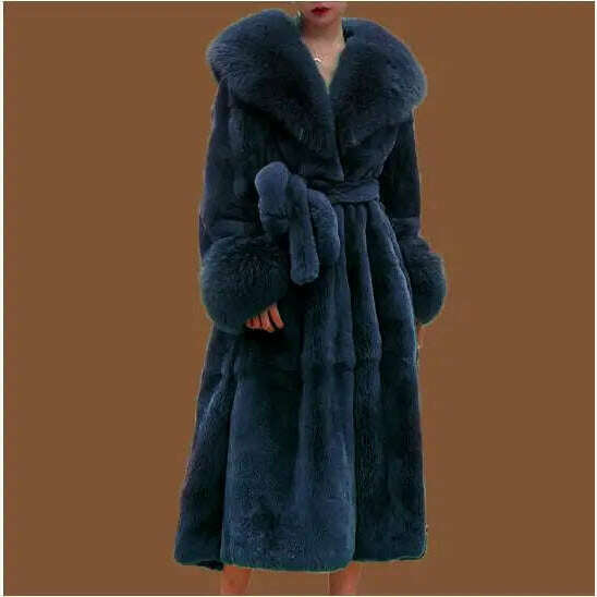 Women's Parker Winter Fur Warm Large Size Solid Color Fur & Faux Fur Women New Casual Long Sleeve Temperament Women Fur coat Y72 - KIMLUD