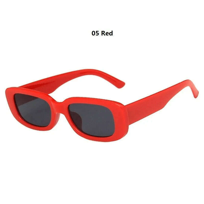 Women's Rectangle Retro Sunglasses Square Designer Small Sunglasses Women Female Sun Glasses Vintage Driving Shades UV400 - KIMLUD