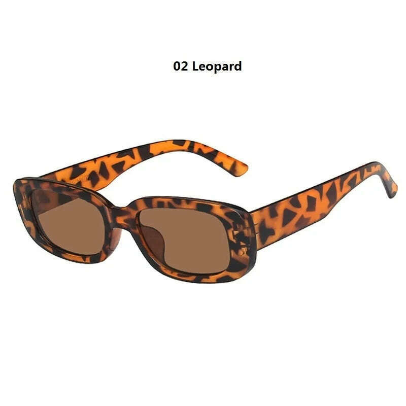 Women's Rectangle Retro Sunglasses Square Designer Small Sunglasses Women Female Sun Glasses Vintage Driving Shades UV400 - KIMLUD