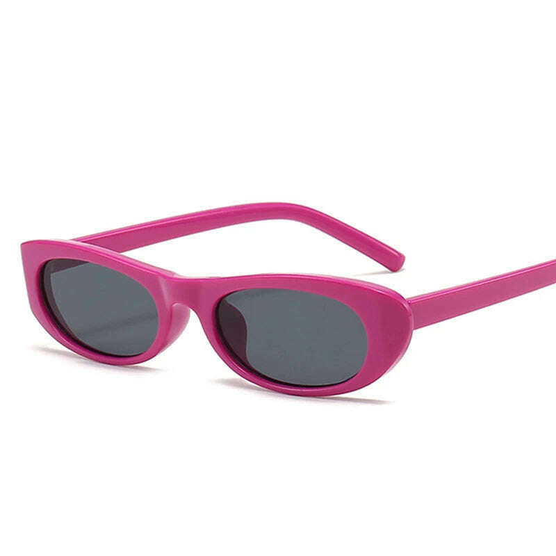 Women's Retro Oval Sunglasses Black Small Frame Fashion Brand Trendy Hot Points Sun Glasses Ladies Star Shades UV400 Eyewear - KIMLUD