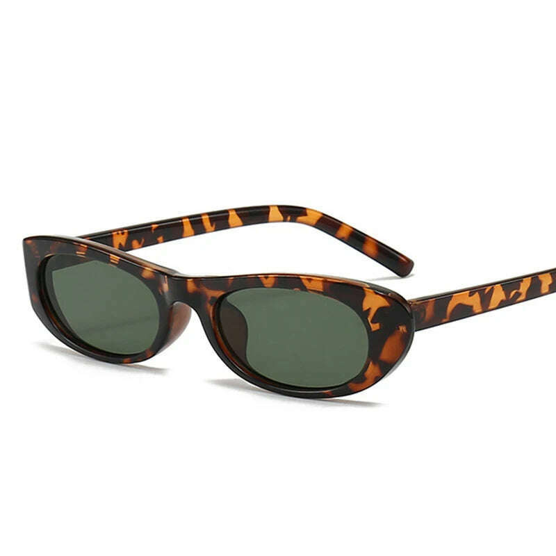 Women's Retro Oval Sunglasses Black Small Frame Fashion Brand Trendy Hot Points Sun Glasses Ladies Star Shades UV400 Eyewear - KIMLUD