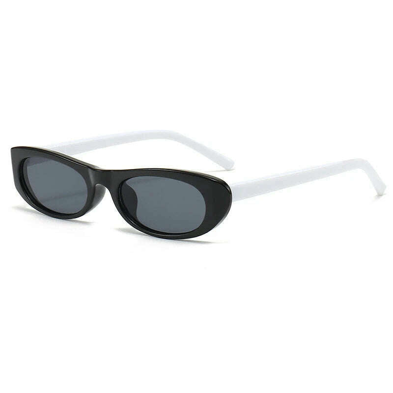 Women's Retro Oval Sunglasses Black Small Frame Fashion Brand Trendy Hot Points Sun Glasses Ladies Star Shades UV400 Eyewear - KIMLUD