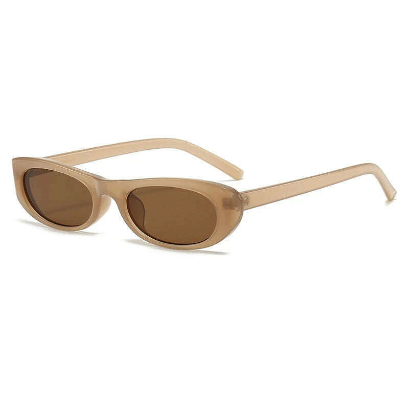 Women's Retro Oval Sunglasses Black Small Frame Fashion Brand Trendy Hot Points Sun Glasses Ladies Star Shades UV400 Eyewear - KIMLUD