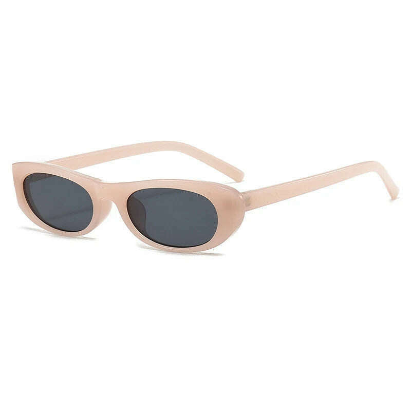 Women's Retro Oval Sunglasses Black Small Frame Fashion Brand Trendy Hot Points Sun Glasses Ladies Star Shades UV400 Eyewear - KIMLUD